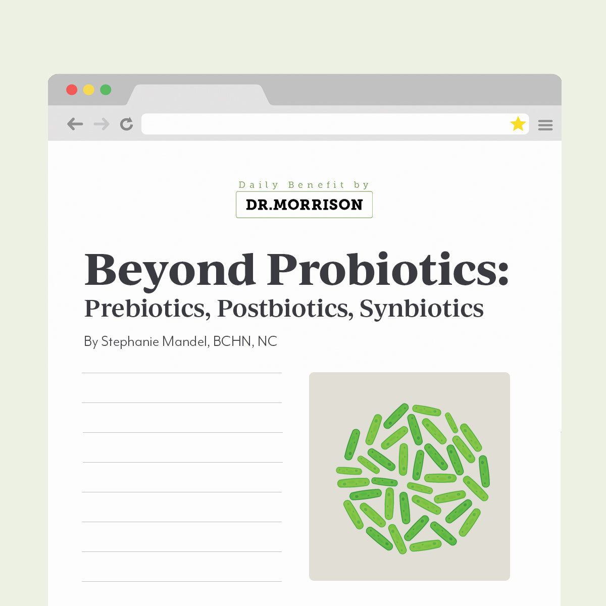 Beyond Probiotics: Prebiotics, Postbiotics, Synbiotics