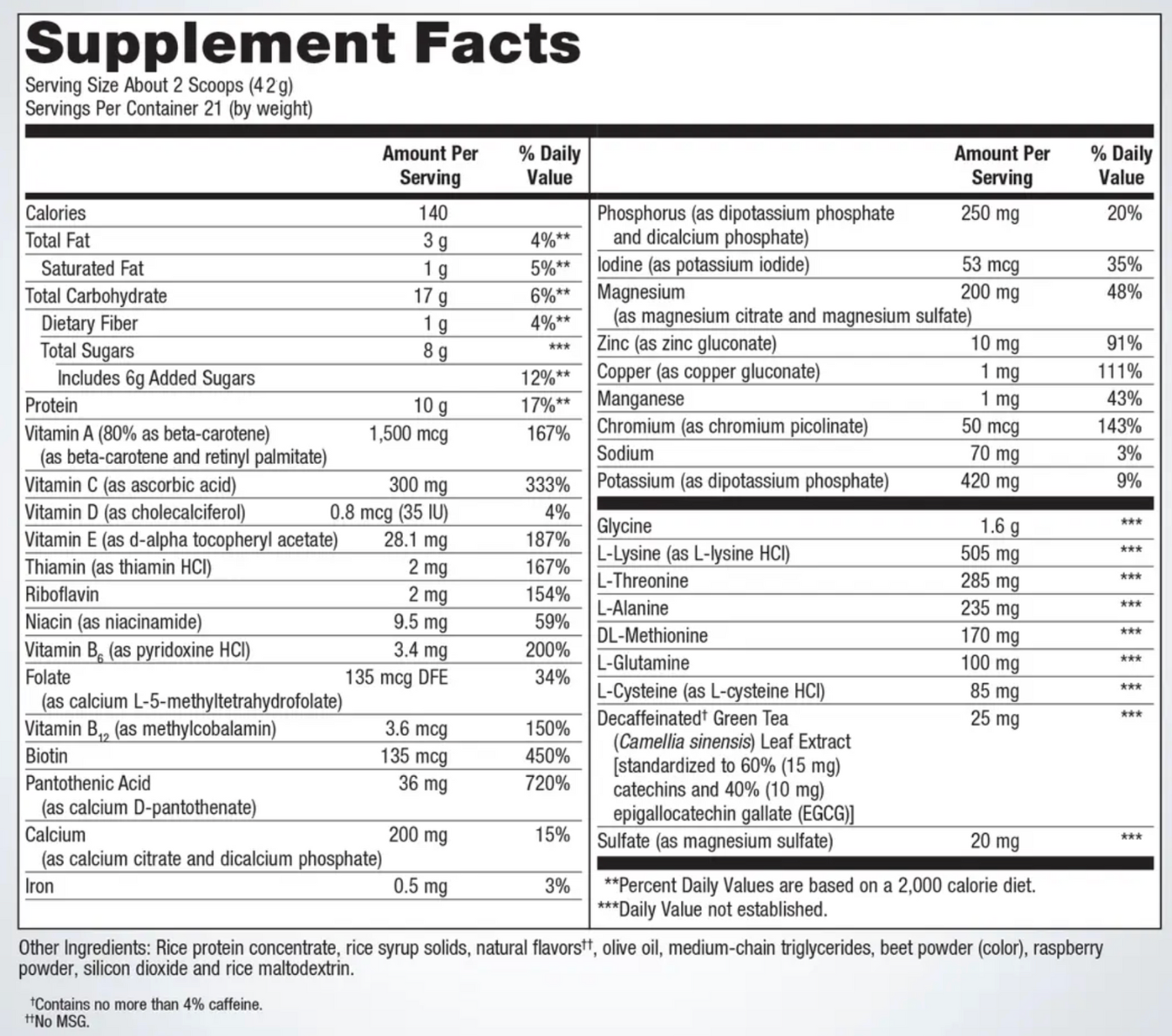 Daily Benefit Protein Daily Benefit Dr. Morrison Daily Benefit