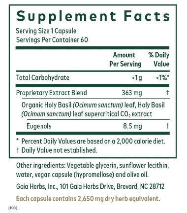 Holy Basil PRO Gaia Herbs PRO