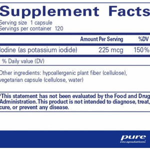 Iodine 225 mcg (Potassium Iodine)  Pure Encapsulations   