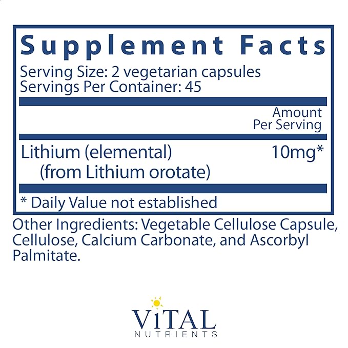 Lithium Orotate Other Supplements Vital Nutrients   