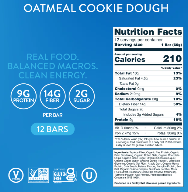 R.E.D.D. Energy Bar - Oatmeal Cookie Dough  DailyBenefit.com   