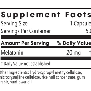 Melatonin 20mg Other Supplements Allergy Research Group