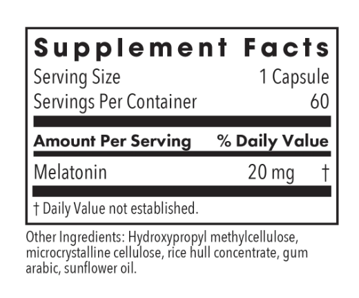 Melatonin 20mg Other Supplements Allergy Research Group