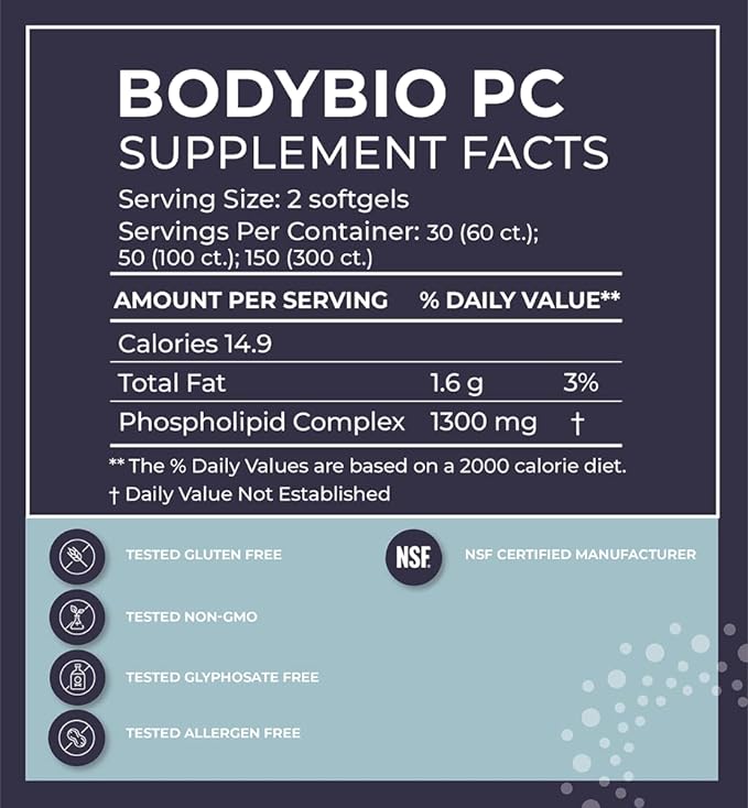 PC (Phosphatidylcholine) Gel Capsules Other Supplements BodyBio   