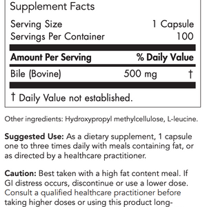 Ox Bile 500mg Other Supplements Allergy Research Group   
