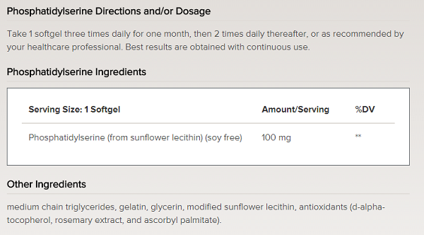 Phosphatidylserine Other Supplements Integrative Therapeutics‎   