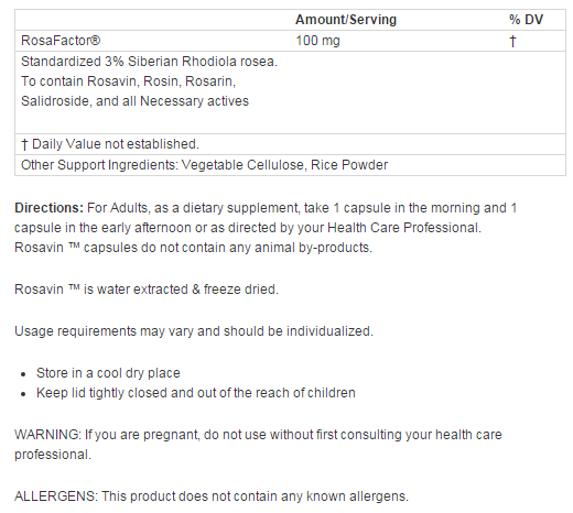 Rosavin Other Supplements Chemical Compund   