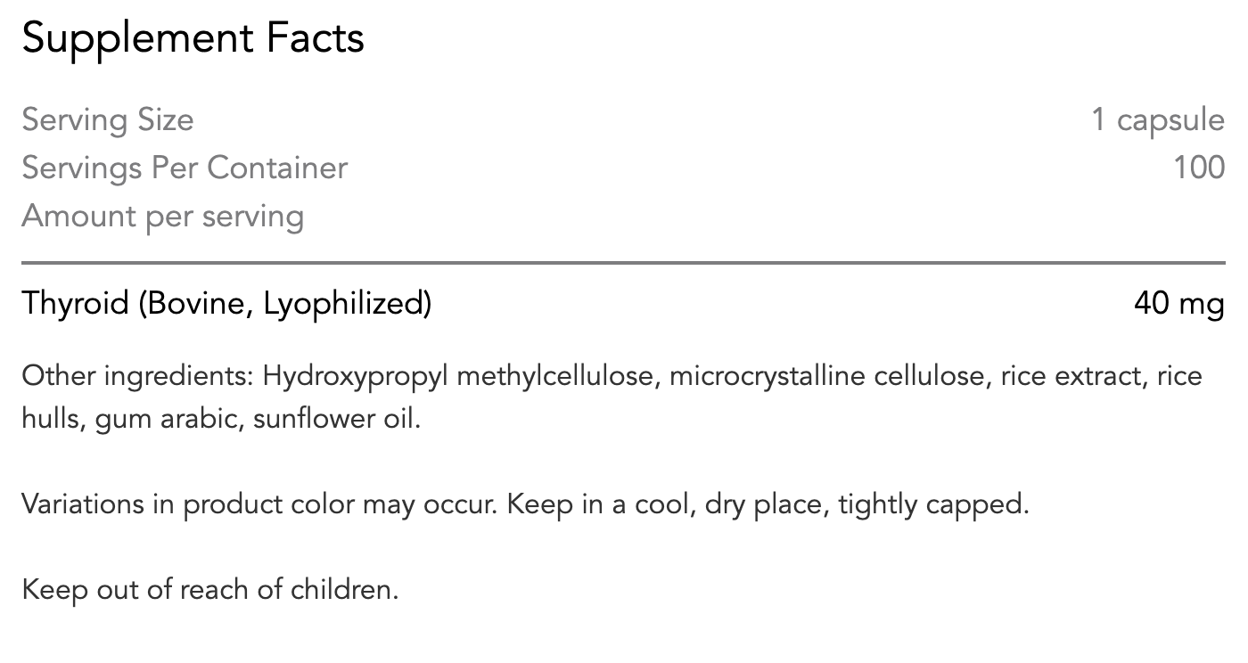 Thyroid Natural Glandular