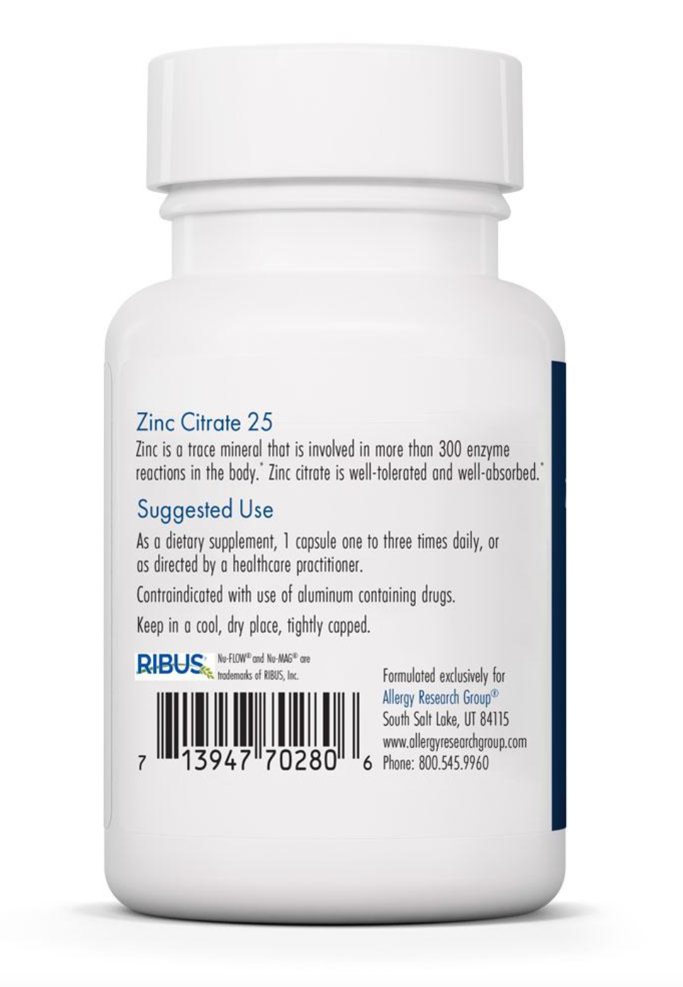 Zinc Citrate Other Supplements Allergy Research Group   